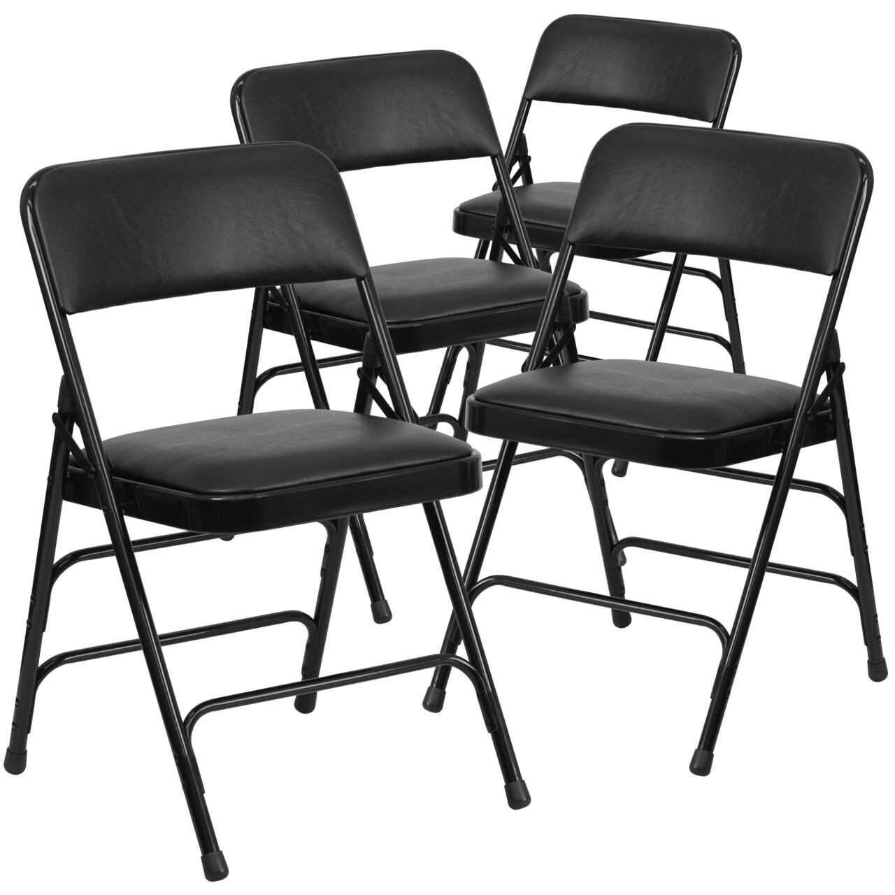 Emma and Oliver 4 Pack Home & Office Portable Party Events Padded Metal Folding Chair